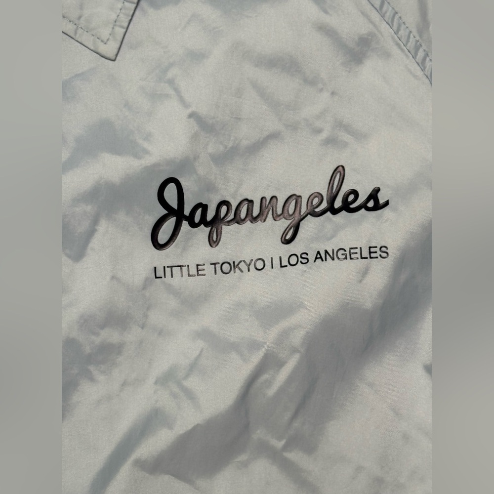 Japangeles Little Tokyo Los Angeles Blue Nylon Windbreaker Jacket Men's MEDIUM - Picture 3 of 14